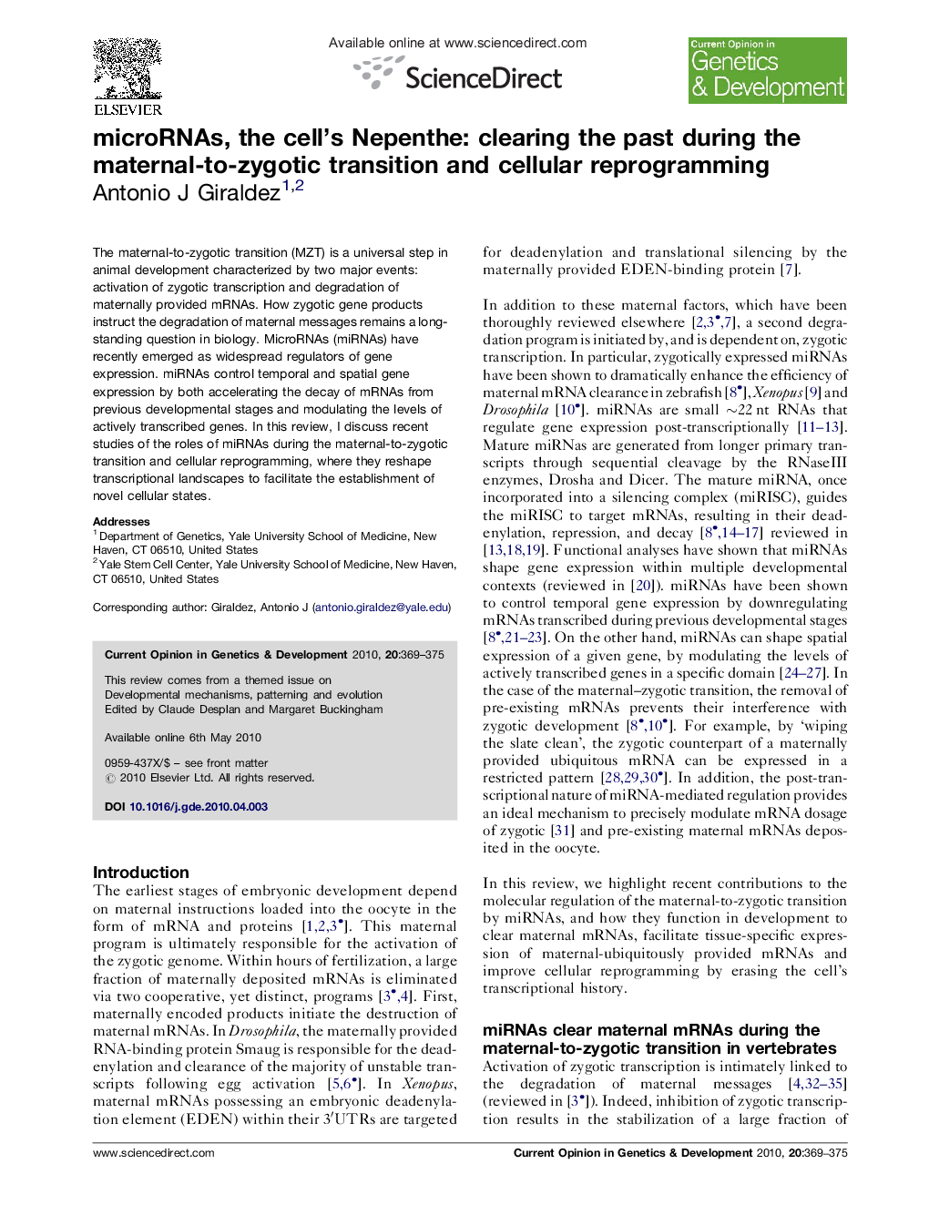 microRNAs, the cell's Nepenthe: clearing the past during the maternal-to-zygotic transition and cellular reprogramming