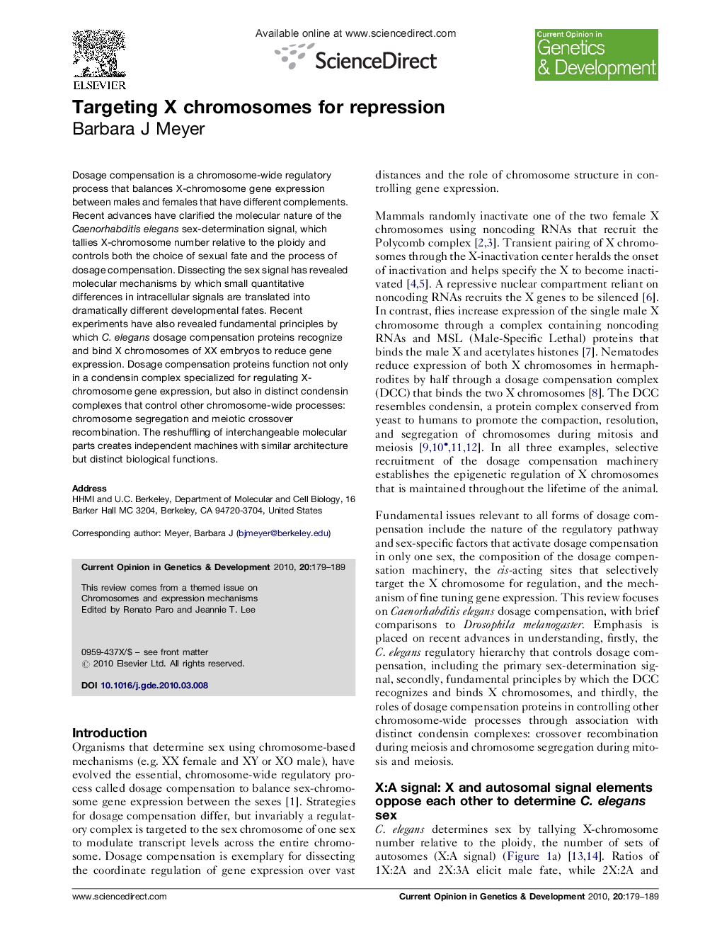 Targeting X chromosomes for repression