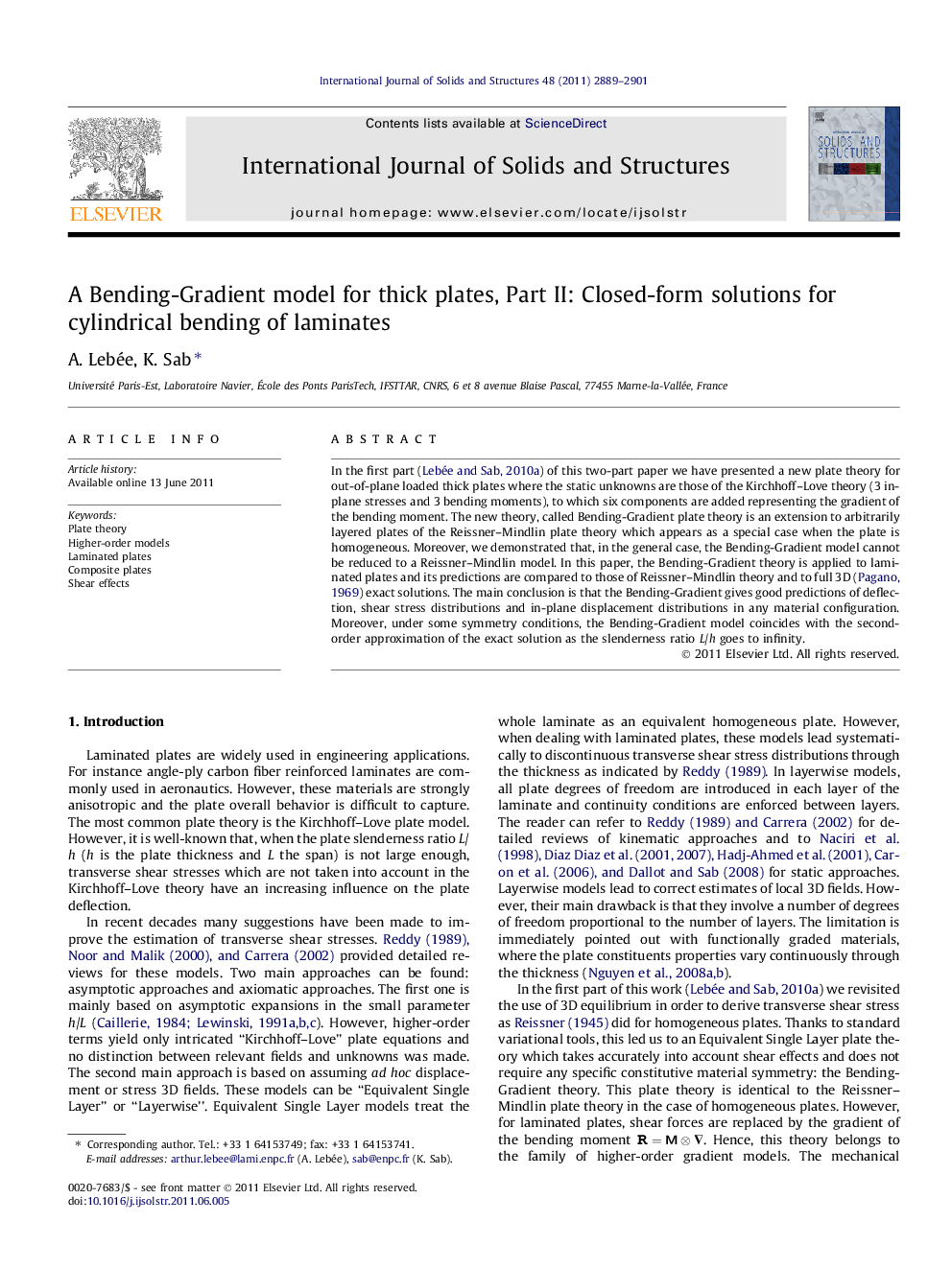 A Bending-Gradient model for thick plates, Part II: Closed-form solutions for cylindrical bending of laminates