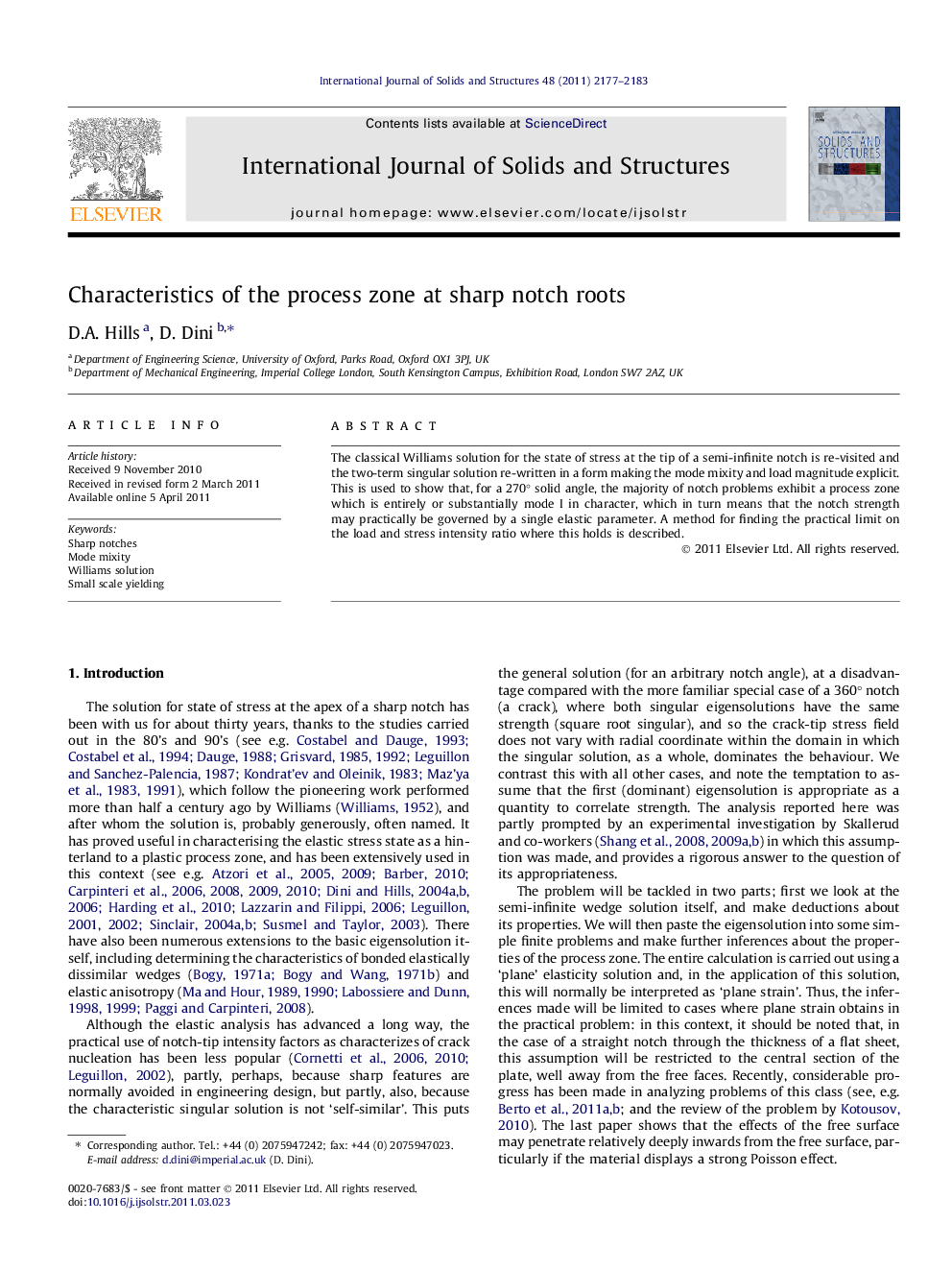 Characteristics of the process zone at sharp notch roots