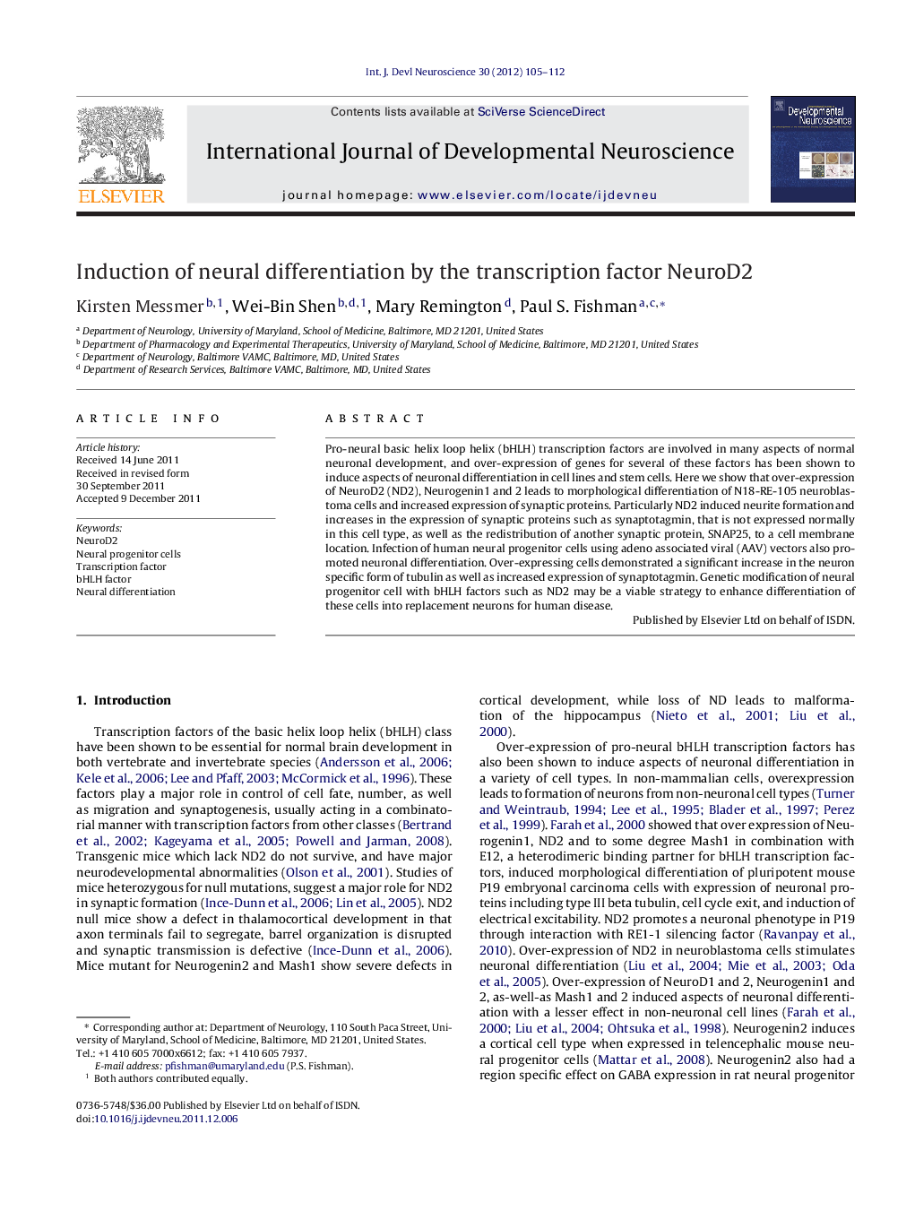 Induction of neural differentiation by the transcription factor NeuroD2