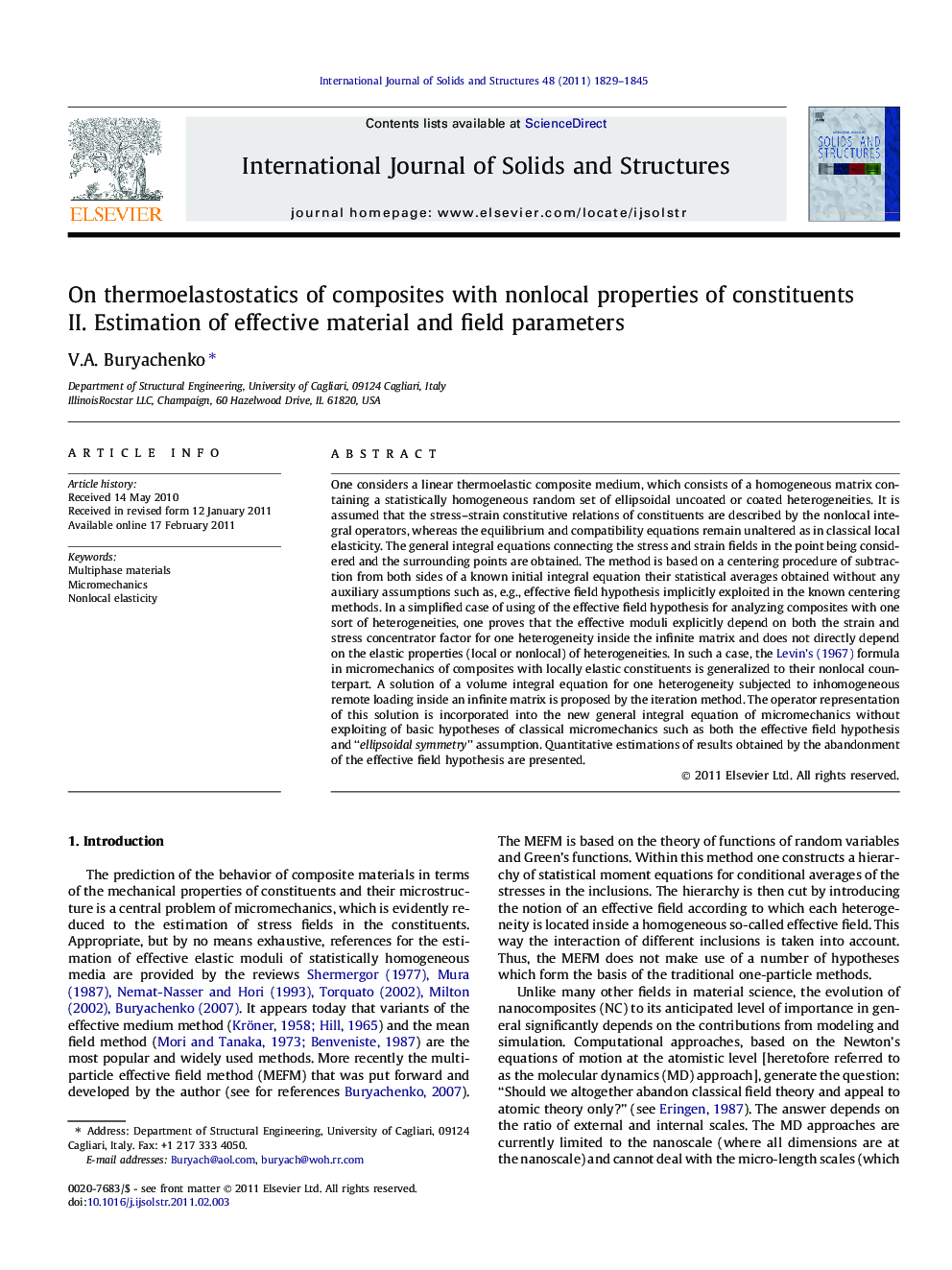 On thermoelastostatics of composites with nonlocal properties of constituents II. Estimation of effective material and field parameters