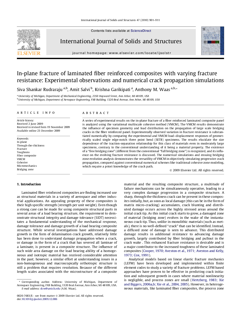 In-plane fracture of laminated fiber reinforced composites with varying fracture resistance: Experimental observations and numerical crack propagation simulations