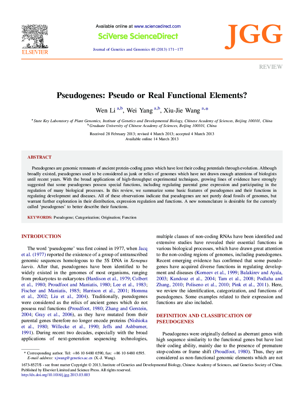 Pseudogenes: Pseudo or Real Functional Elements?