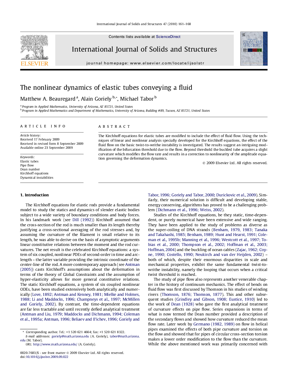 The nonlinear dynamics of elastic tubes conveying a fluid