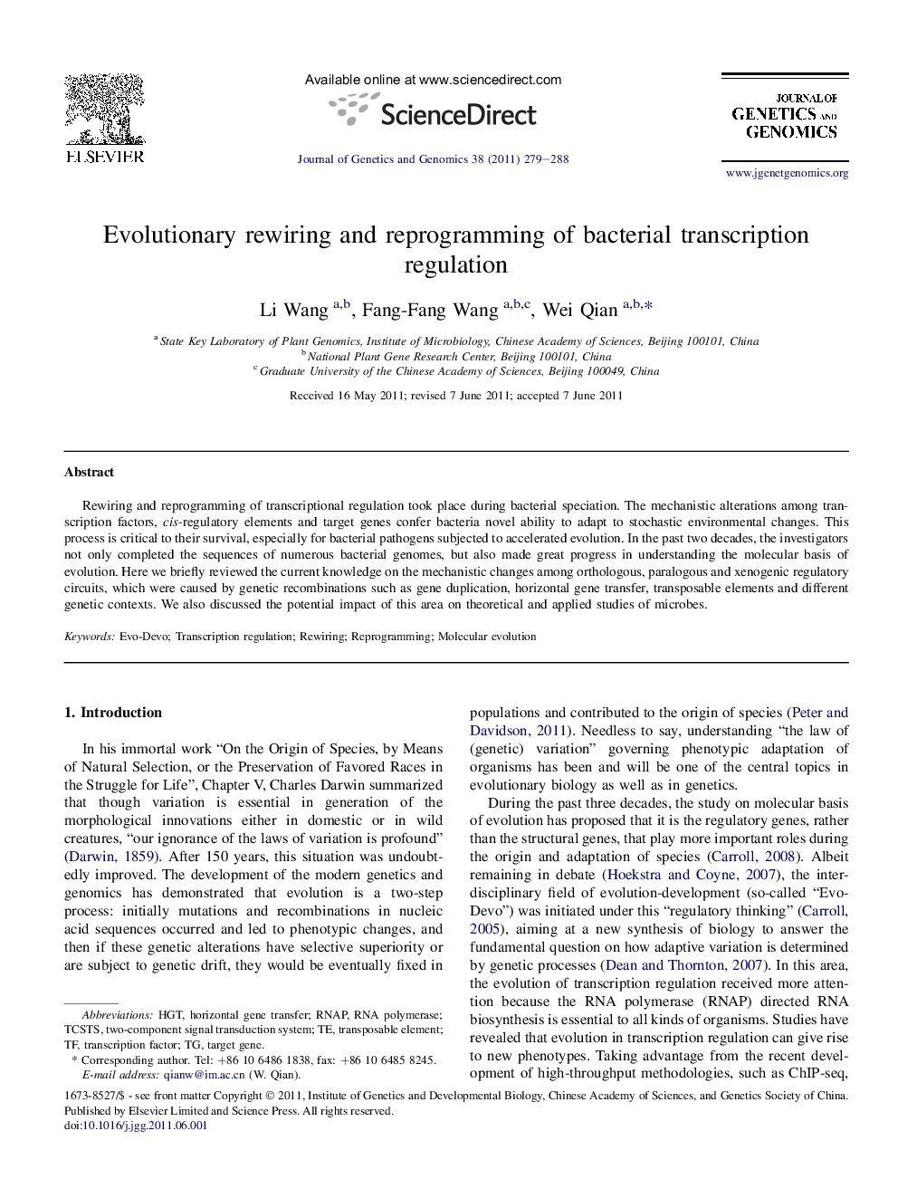 عکس صفحه اول مقاله: Evolutionary rewiring and reprogramming of bacterial transcription regulation Evolutionary rewiring and reprogramming of bacterial transcription regulation