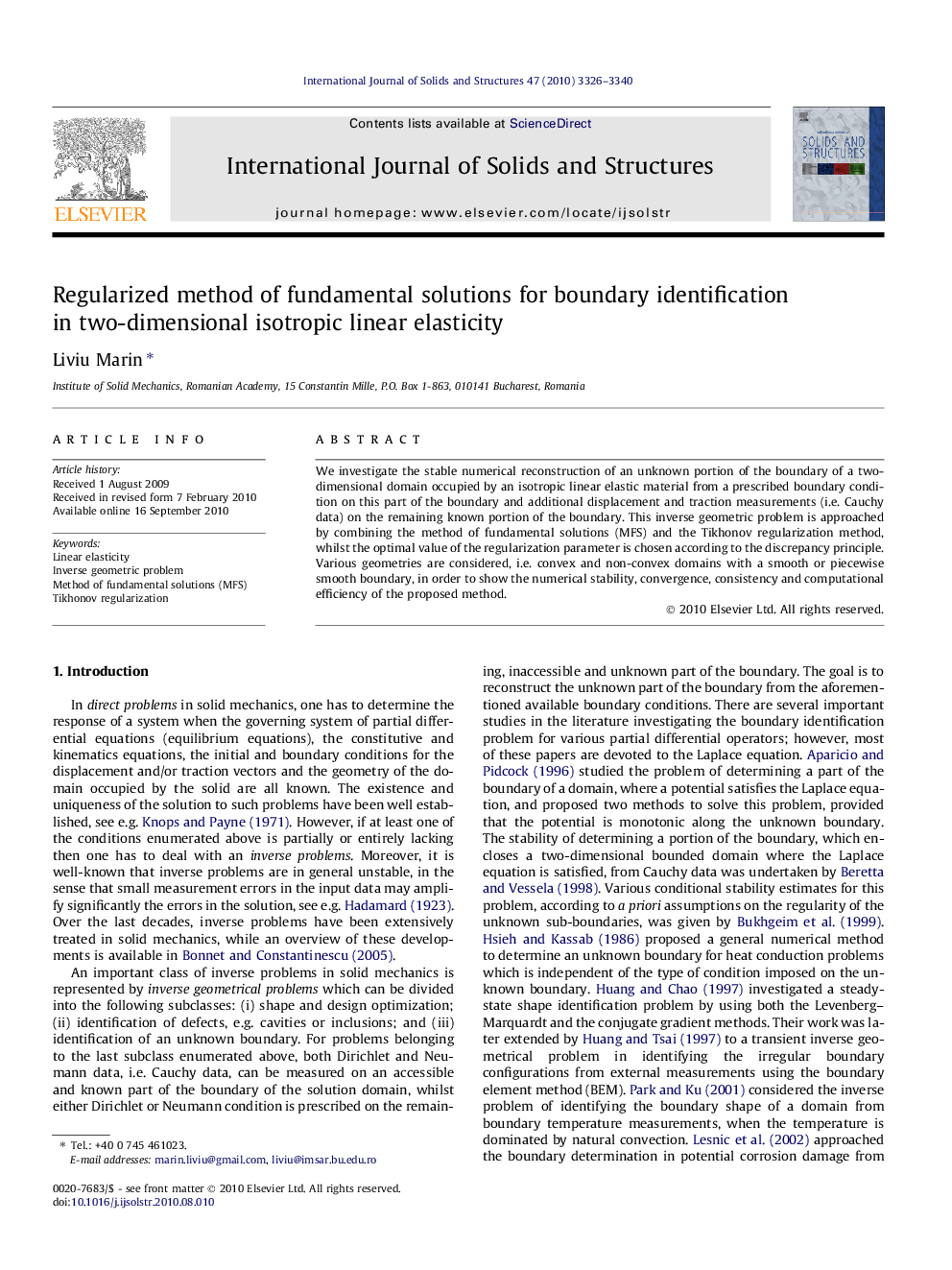 Regularized method of fundamental solutions for boundary identification in two-dimensional isotropic linear elasticity