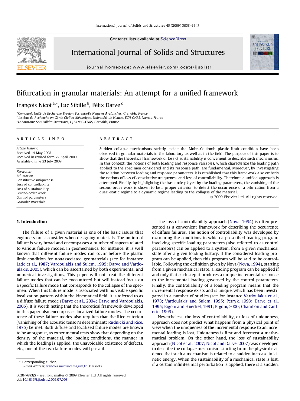 Bifurcation in granular materials: An attempt for a unified framework