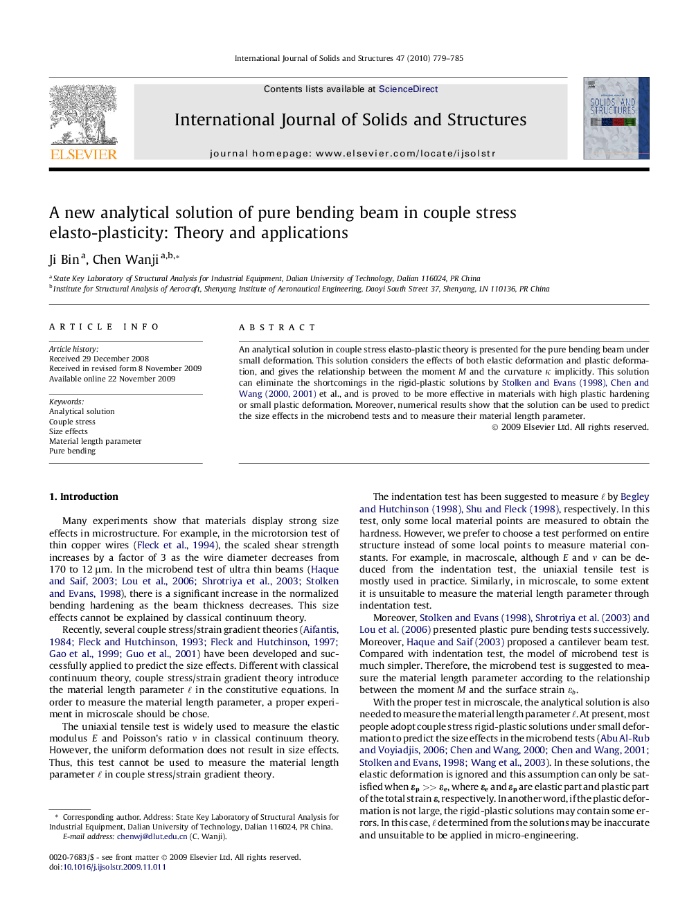 A new analytical solution of pure bending beam in couple stress elasto-plasticity: Theory and applications