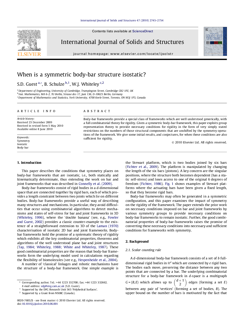 When is a symmetric body-bar structure isostatic?