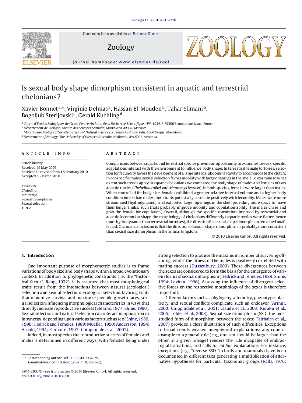 Is sexual body shape dimorphism consistent in aquatic and terrestrial chelonians?