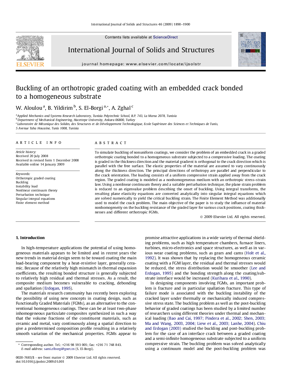 Buckling of an orthotropic graded coating with an embedded crack bonded to a homogeneous substrate