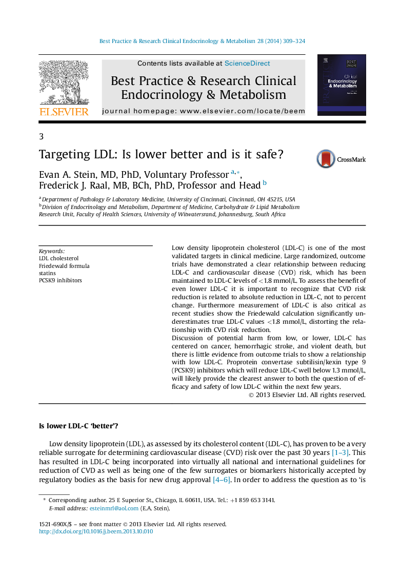 Targeting LDL: Is lower better and is it safe?
