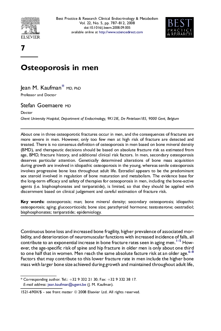 Osteoporosis in men