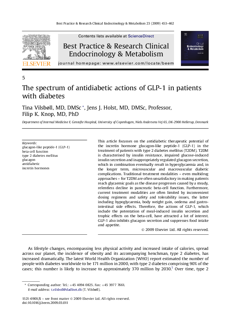 The spectrum of antidiabetic actions of GLP-1 in patients with diabetes