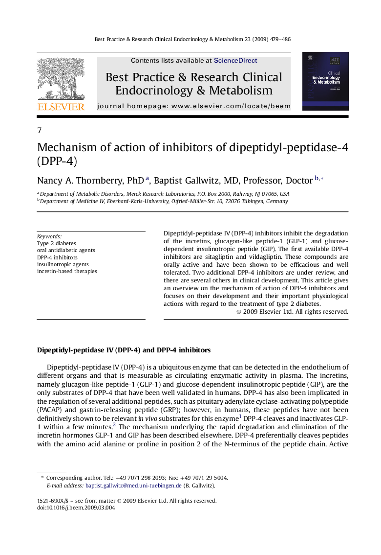 Mechanism of action of inhibitors of dipeptidyl-peptidase-4 (DPP-4)