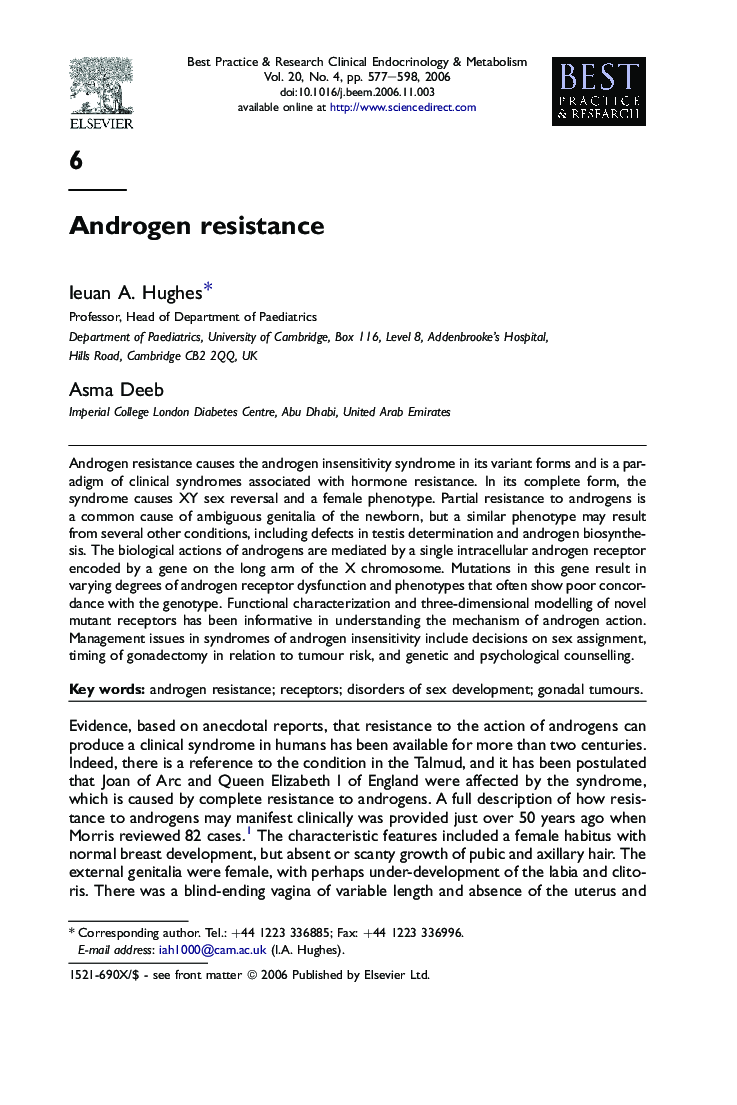 Androgen resistance