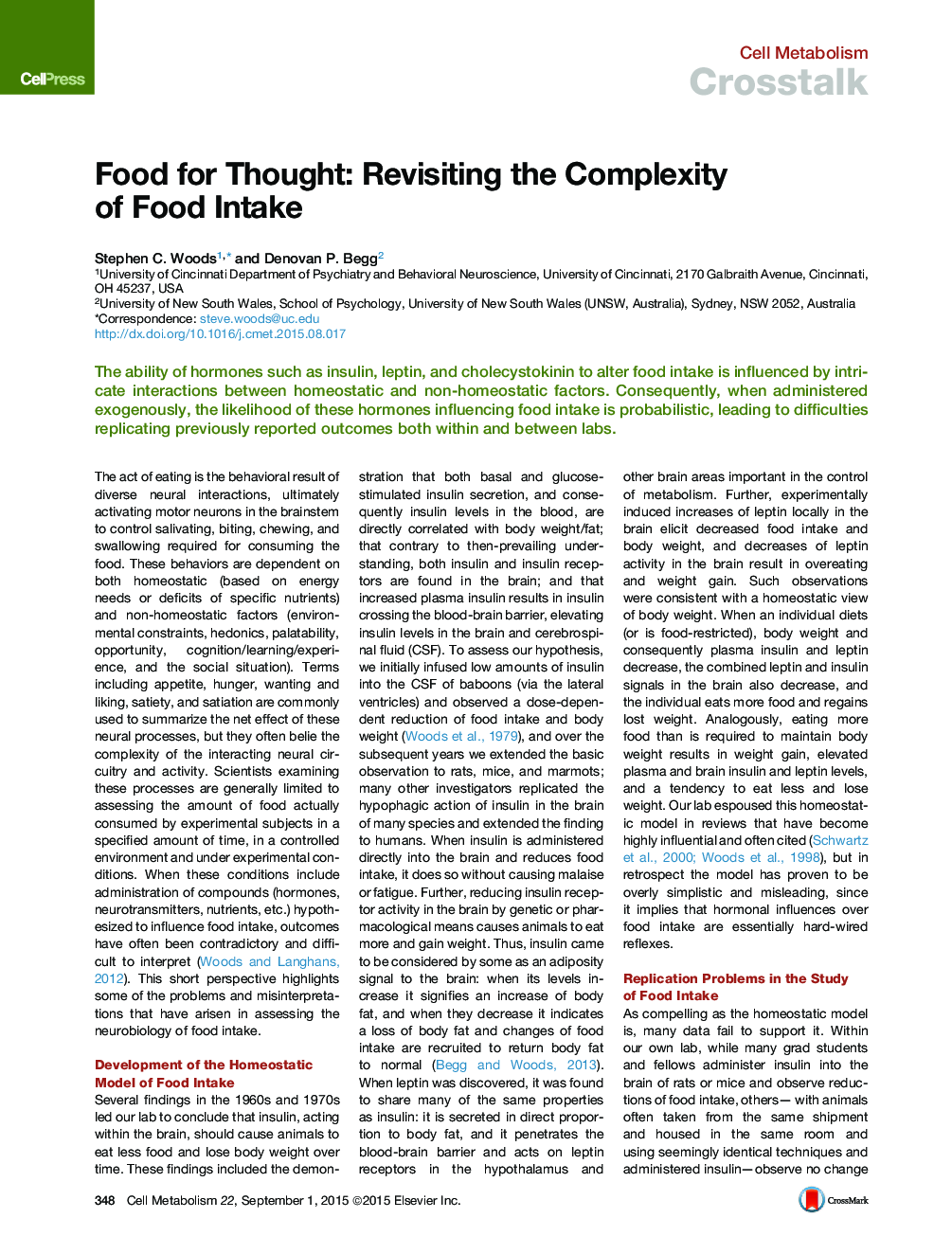 Food for Thought: Revisiting the Complexity of Food Intake