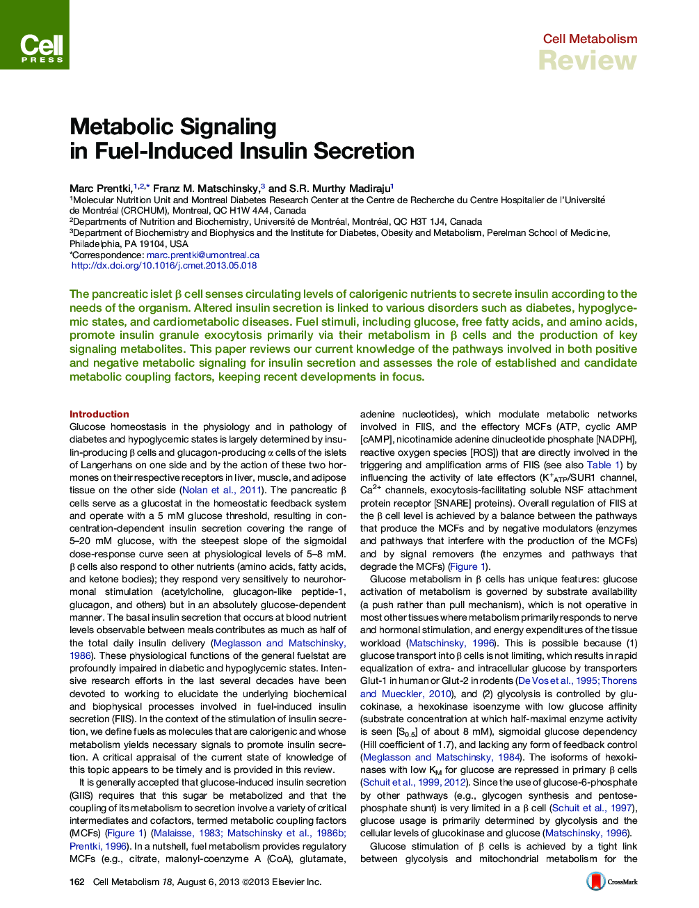 Metabolic Signaling in Fuel-Induced Insulin Secretion