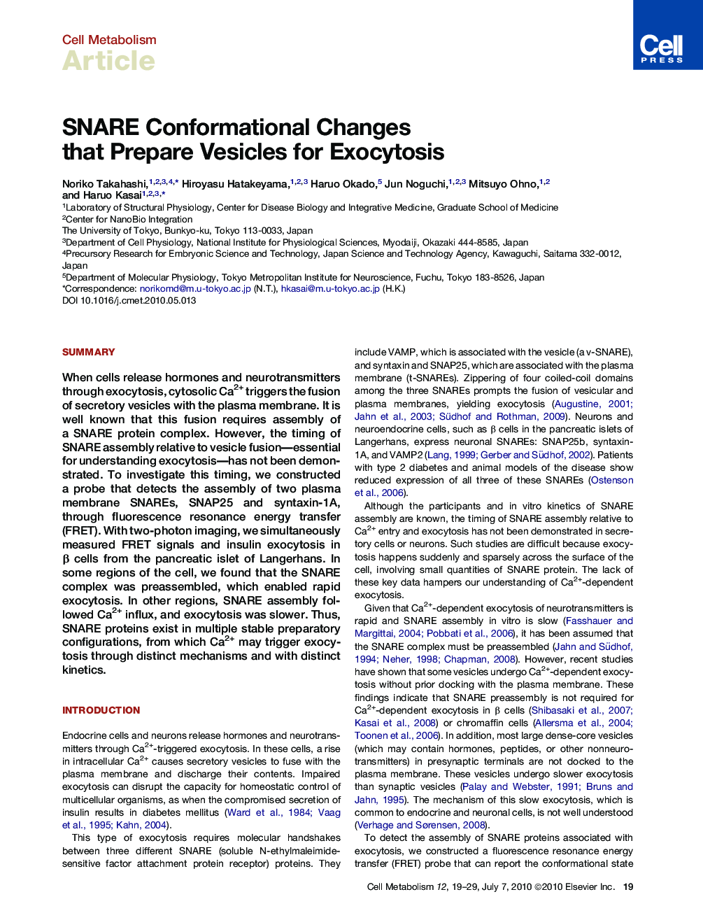 عکس صفحه اول مقاله: SNARE Conformational Changes that Prepare Vesicles for Exocytosis SNARE Conformational Changes that Prepare Vesicles for Exocytosis