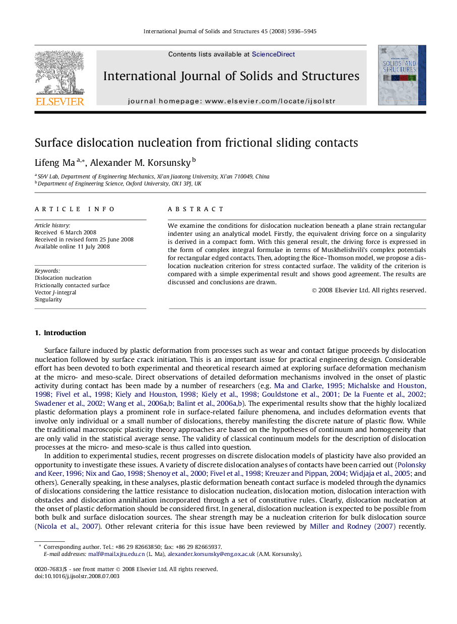 Surface dislocation nucleation from frictional sliding contacts