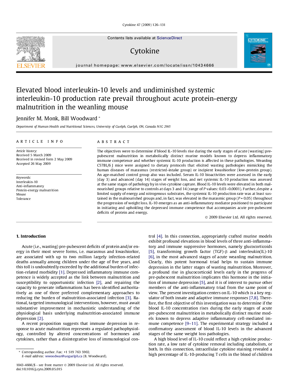 Elevated blood interleukin-10 levels and undiminished systemic interleukin-10 production rate prevail throughout acute protein-energy malnutrition in the weanling mouse