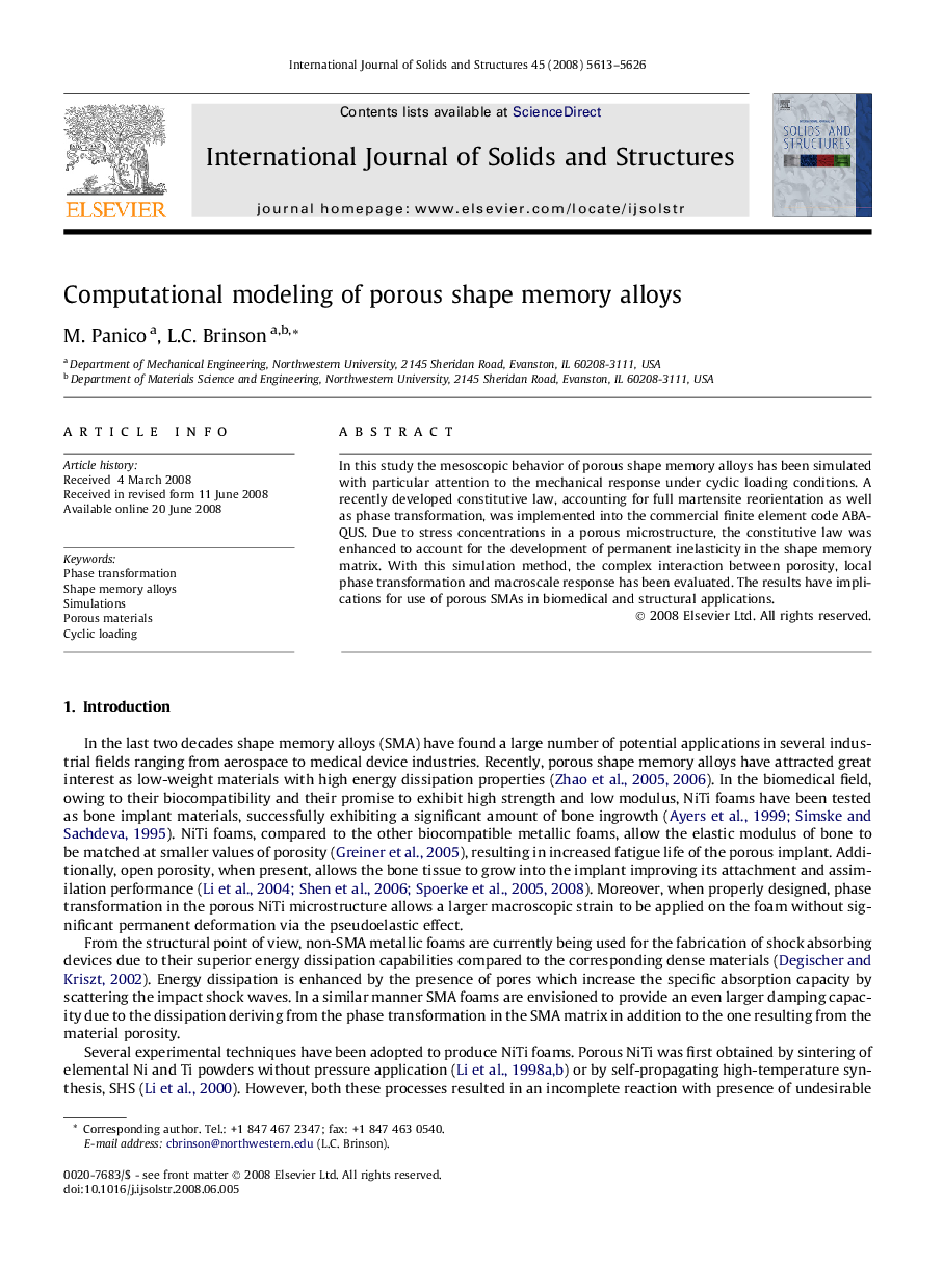 Computational modeling of porous shape memory alloys