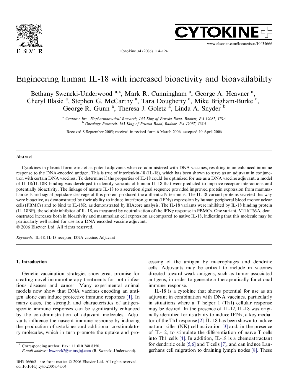 Engineering human IL-18 with increased bioactivity and bioavailability