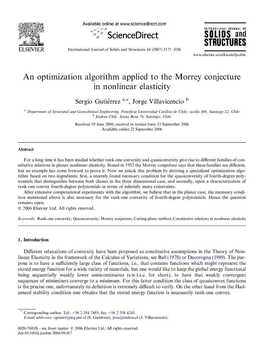 An optimization algorithm applied to the Morrey conjecture in nonlinear elasticity