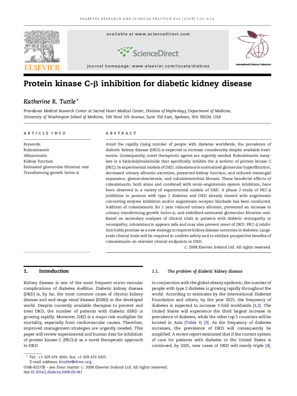 Protein kinase C-β inhibition for diabetic kidney disease