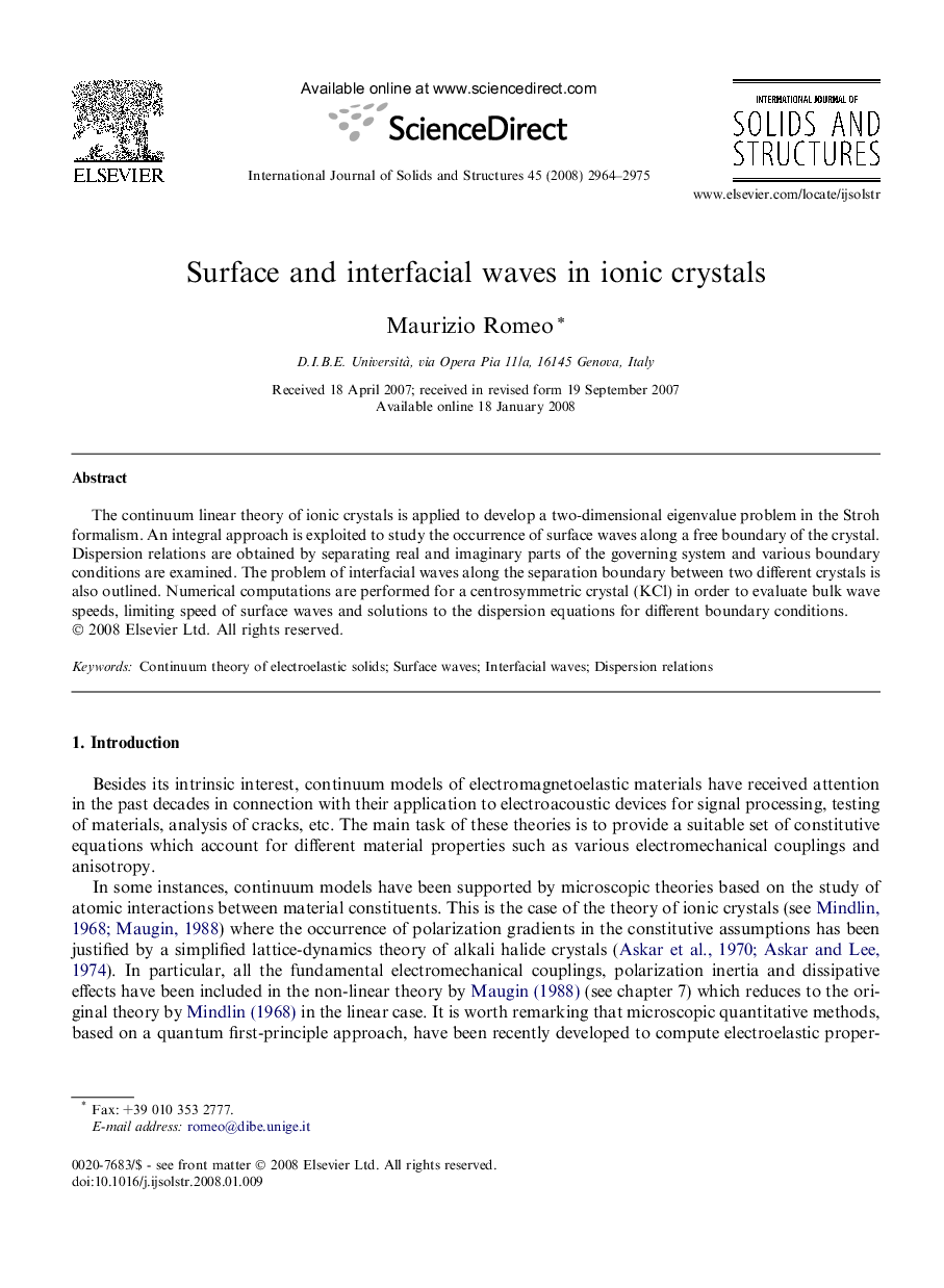 Surface and interfacial waves in ionic crystals