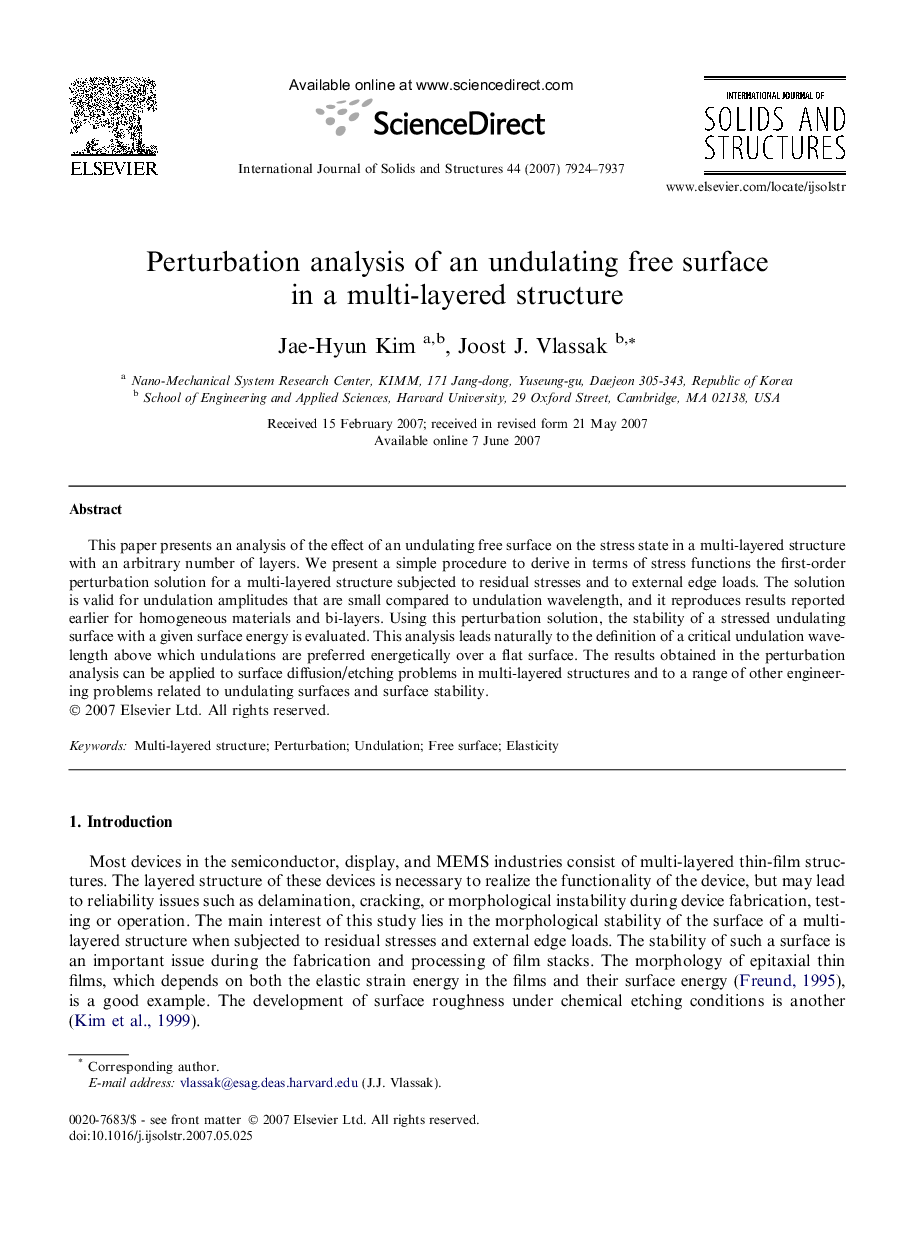 Perturbation analysis of an undulating free surface in a multi-layered structure