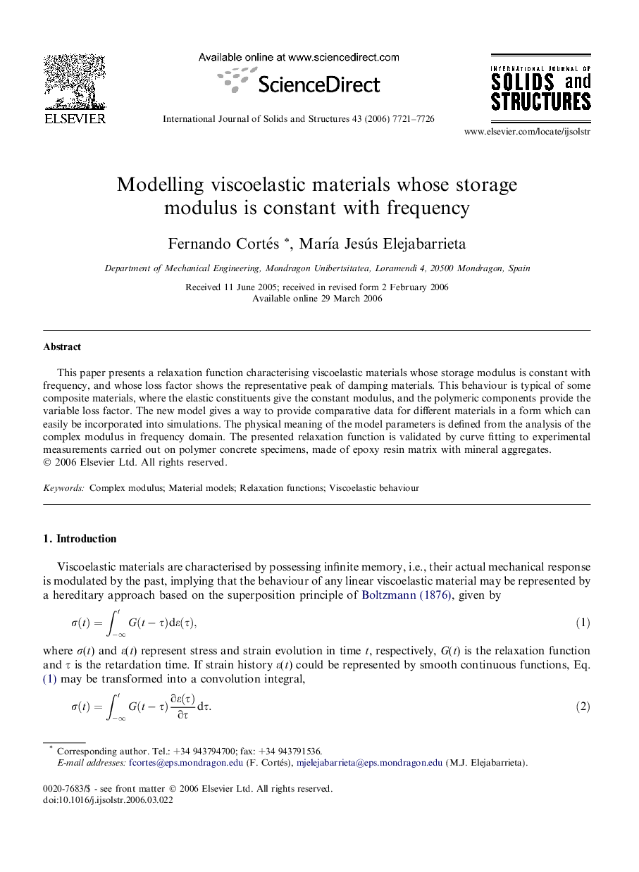 Modelling viscoelastic materials whose storage modulus is constant with frequency