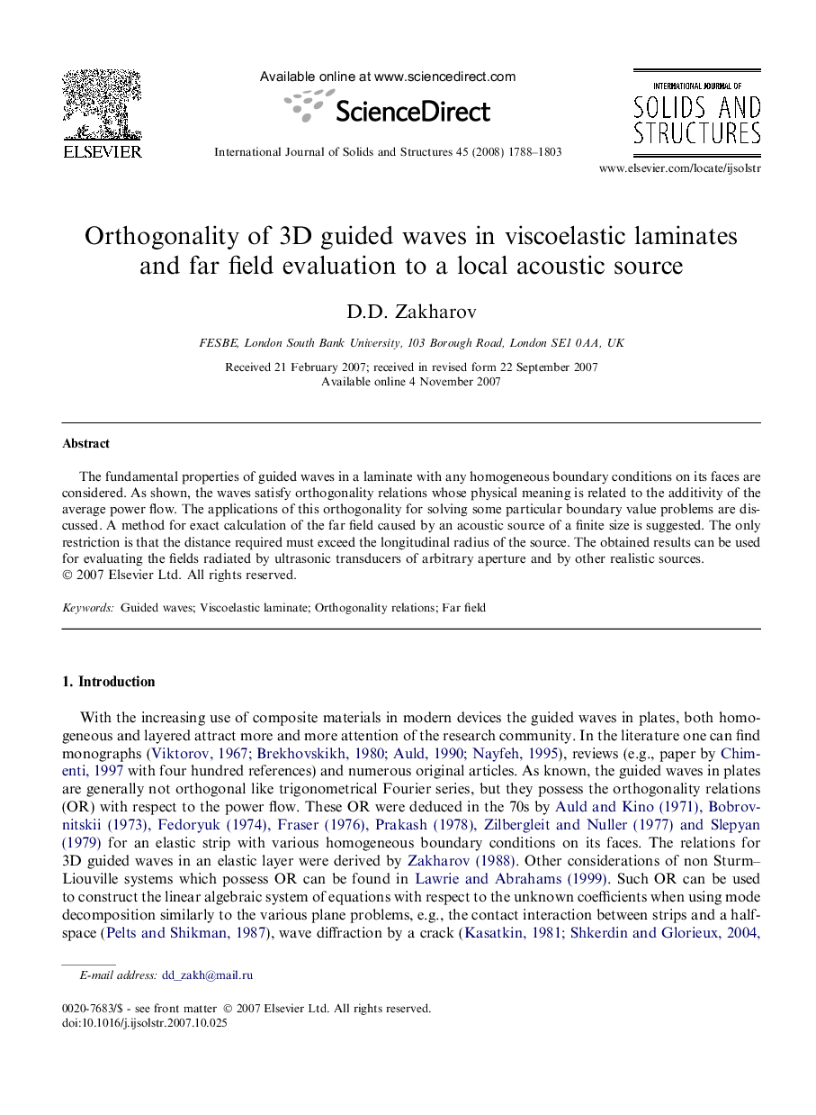 Orthogonality of 3D guided waves in viscoelastic laminates and far field evaluation to a local acoustic source