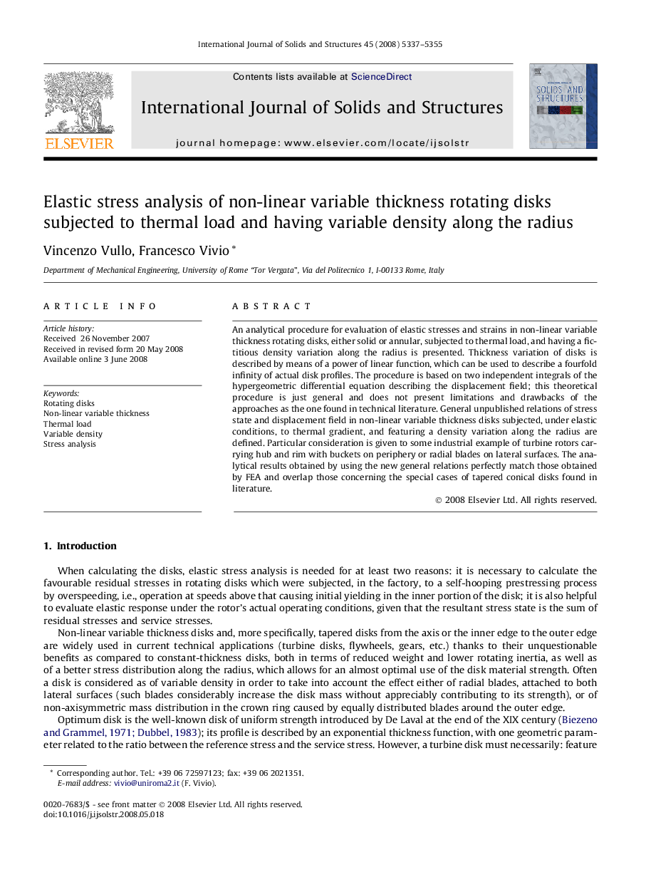 Elastic stress analysis of non-linear variable thickness rotating disks subjected to thermal load and having variable density along the radius