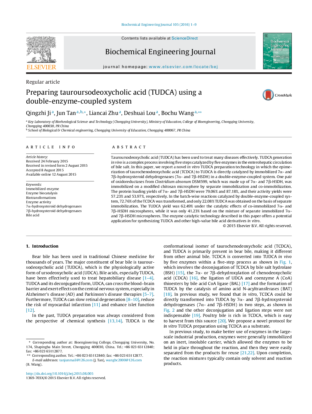 Preparing tauroursodeoxycholic acid (TUDCA) using a double-enzyme-coupled system