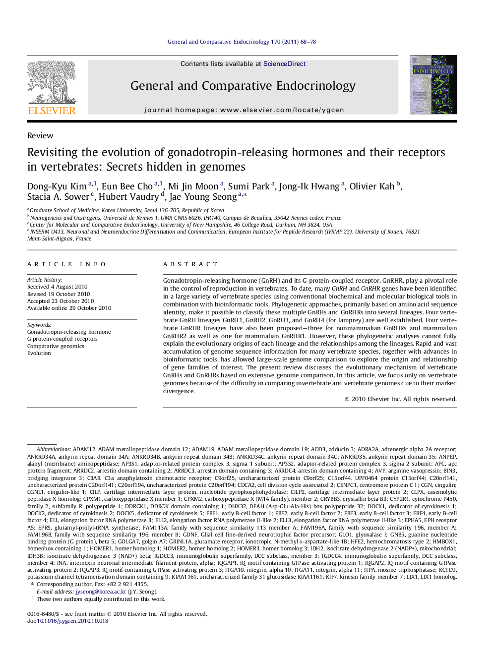 Revisiting the evolution of gonadotropin-releasing hormones and their receptors in vertebrates: Secrets hidden in genomes
