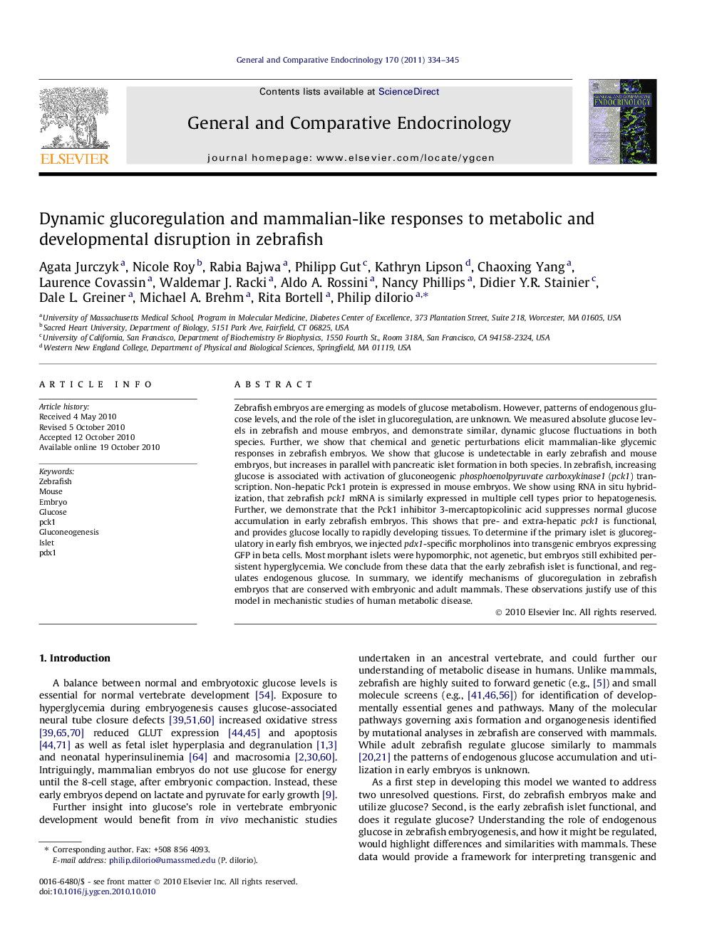 Dynamic glucoregulation and mammalian-like responses to metabolic and developmental disruption in zebrafish