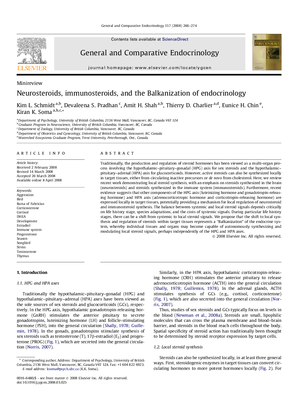 Neurosteroids, immunosteroids, and the Balkanization of endocrinology