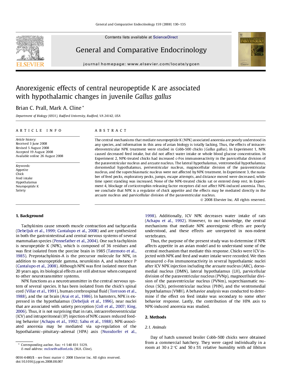 Anorexigenic effects of central neuropeptide K are associated with hypothalamic changes in juvenile Gallus gallus