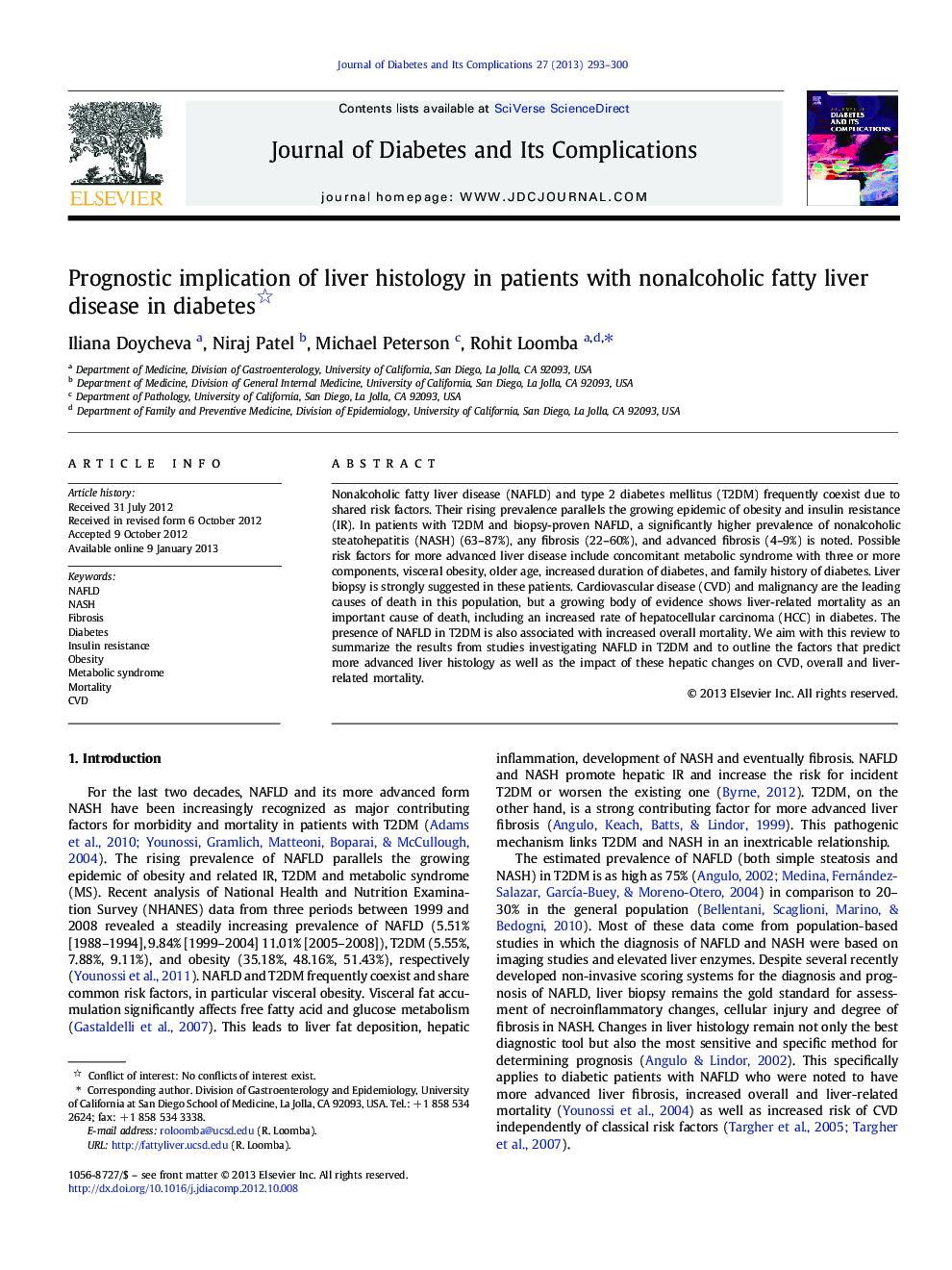 Prognostic implication of liver histology in patients with nonalcoholic fatty liver disease in diabetes 