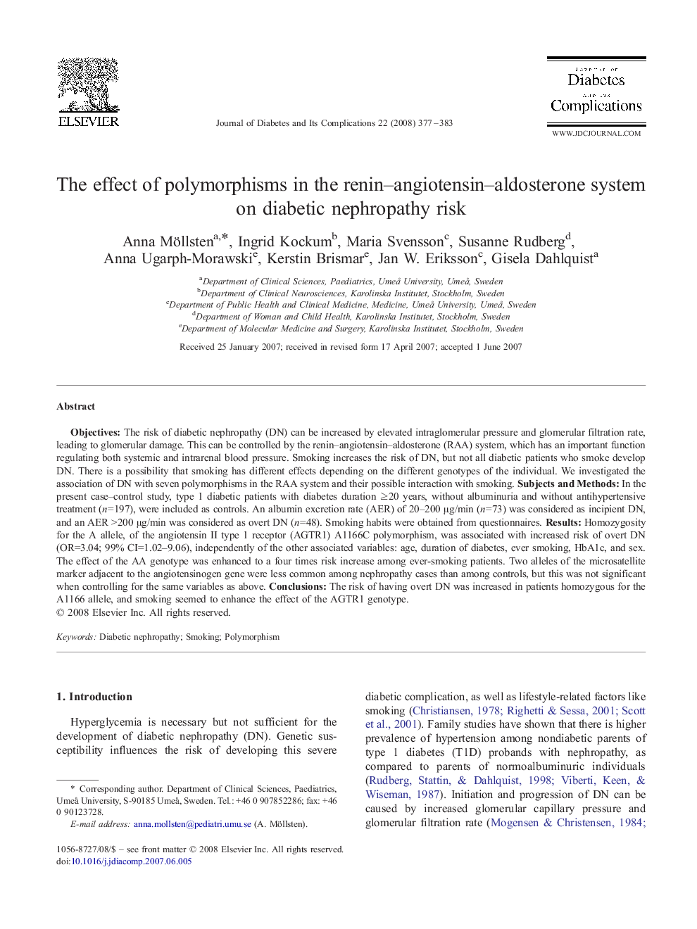 The effect of polymorphisms in the renin-angiotensin-aldosterone system on diabetic nephropathy risk