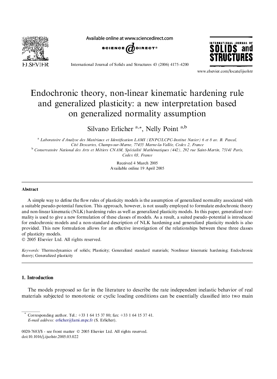 Endochronic theory, non-linear kinematic hardening rule and generalized plasticity: a new interpretation based on generalized normality assumption