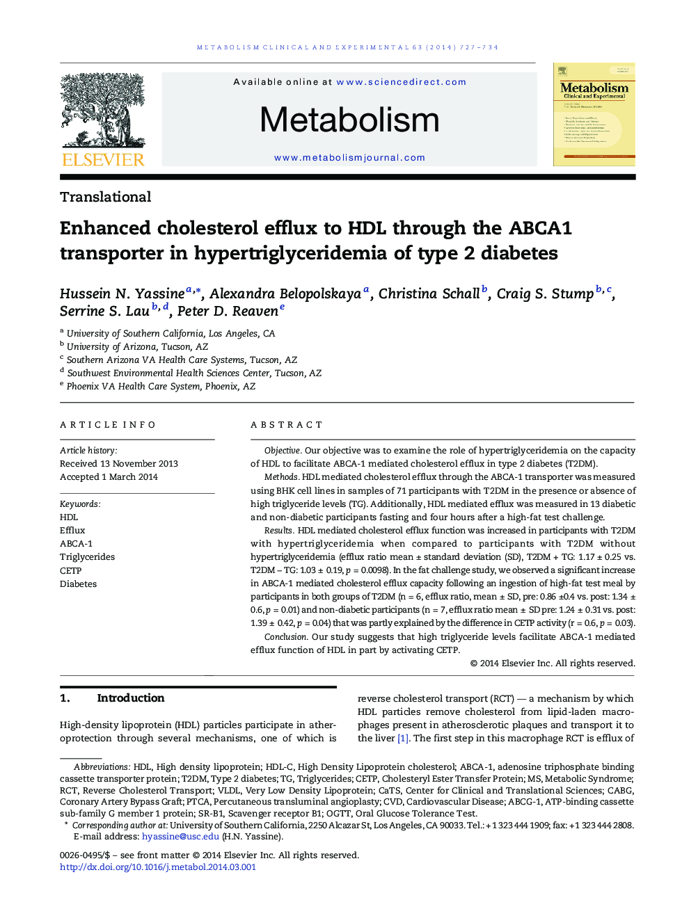 Enhanced cholesterol efflux to HDL through the ABCA1 transporter in hypertriglyceridemia of type 2 diabetes