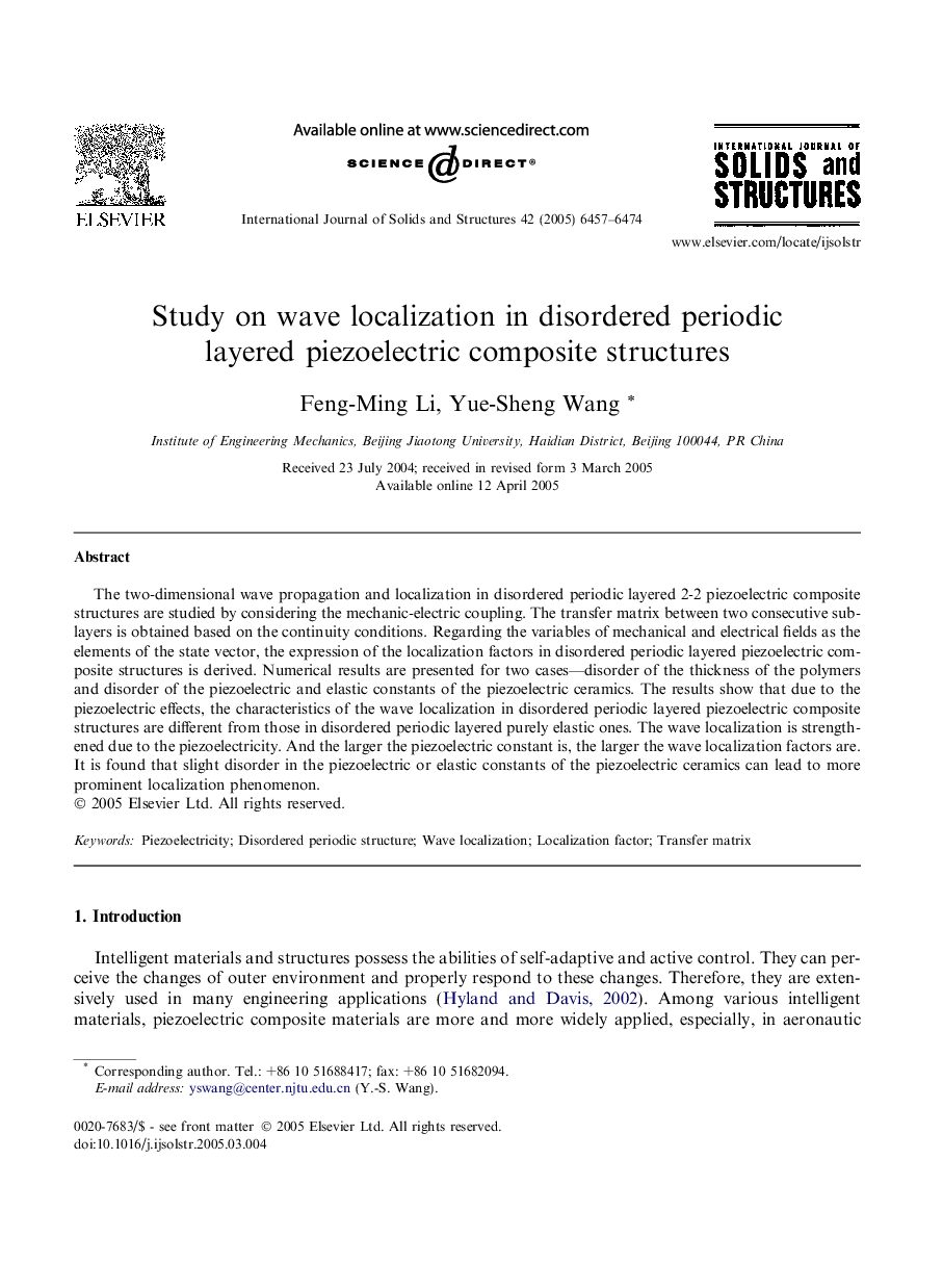 Study on wave localization in disordered periodic layered piezoelectric composite structures