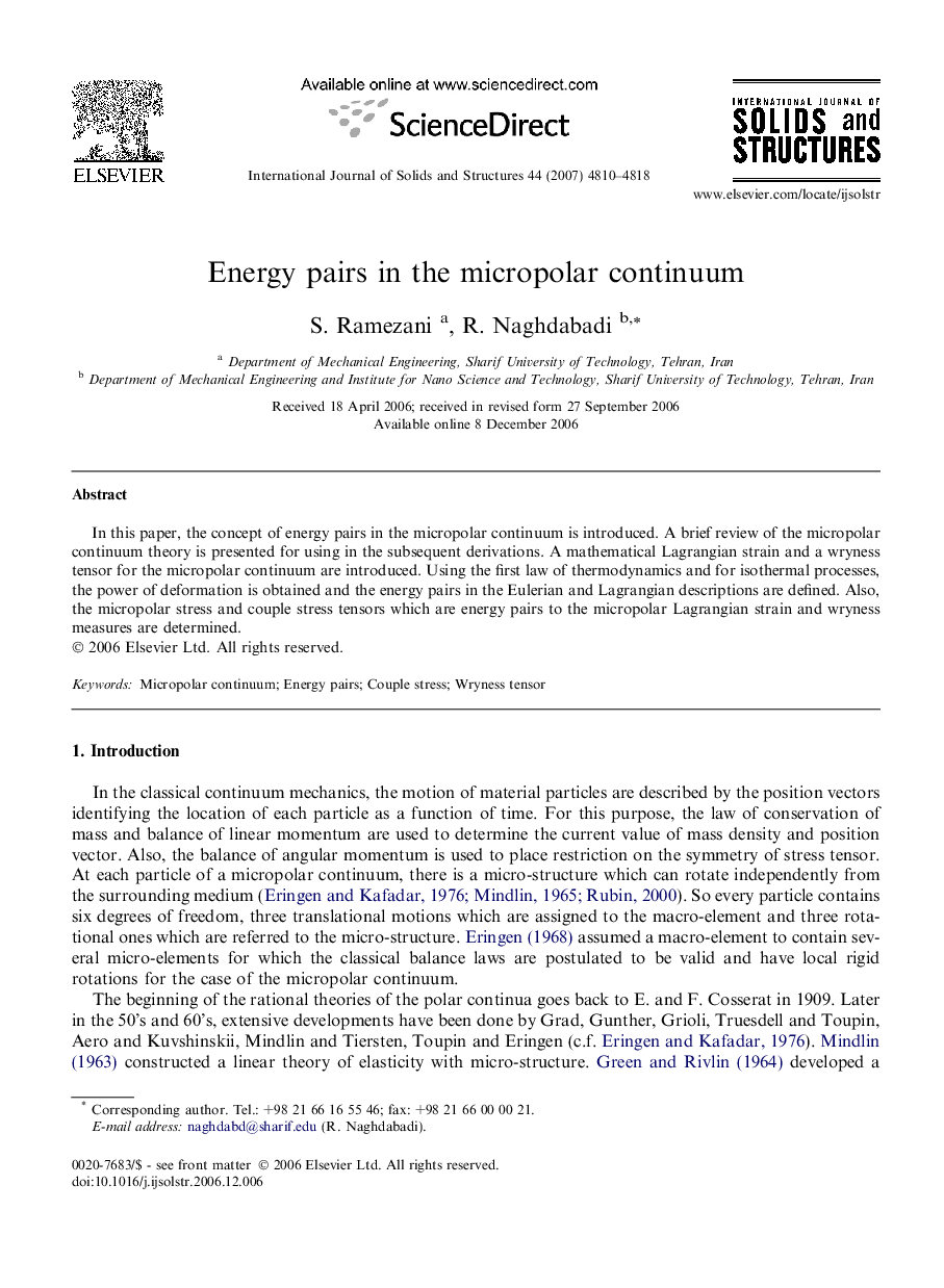 Energy pairs in the micropolar continuum