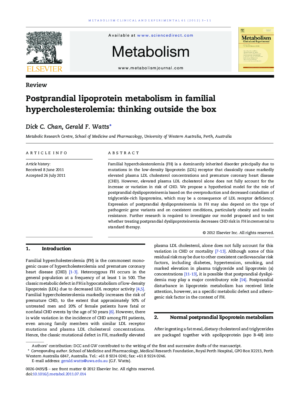 Postprandial lipoprotein metabolism in familial hypercholesterolemia: thinking outside the box 