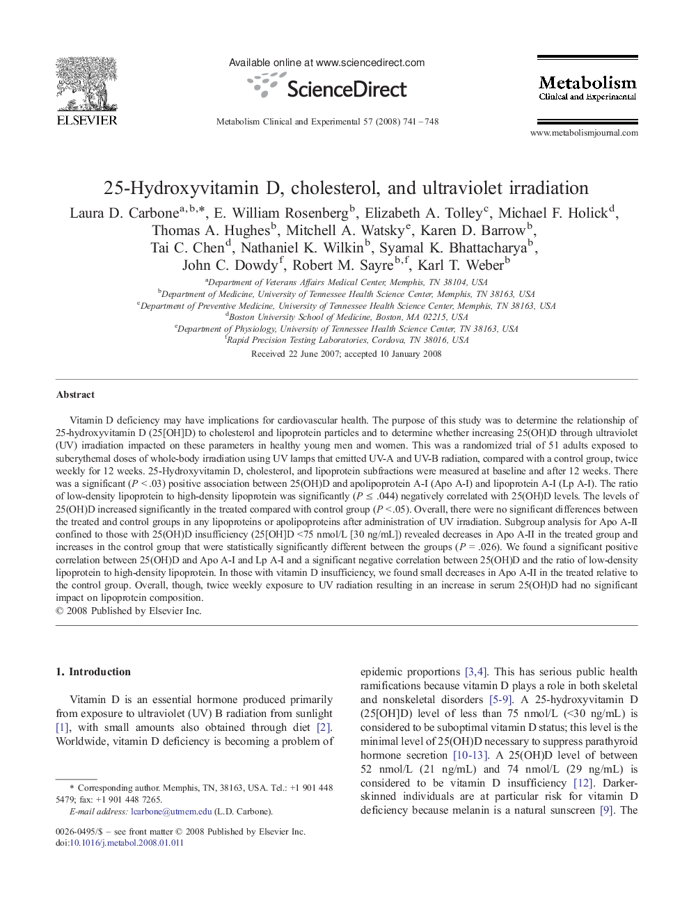 25-Hydroxyvitamin D, cholesterol, and ultraviolet irradiation