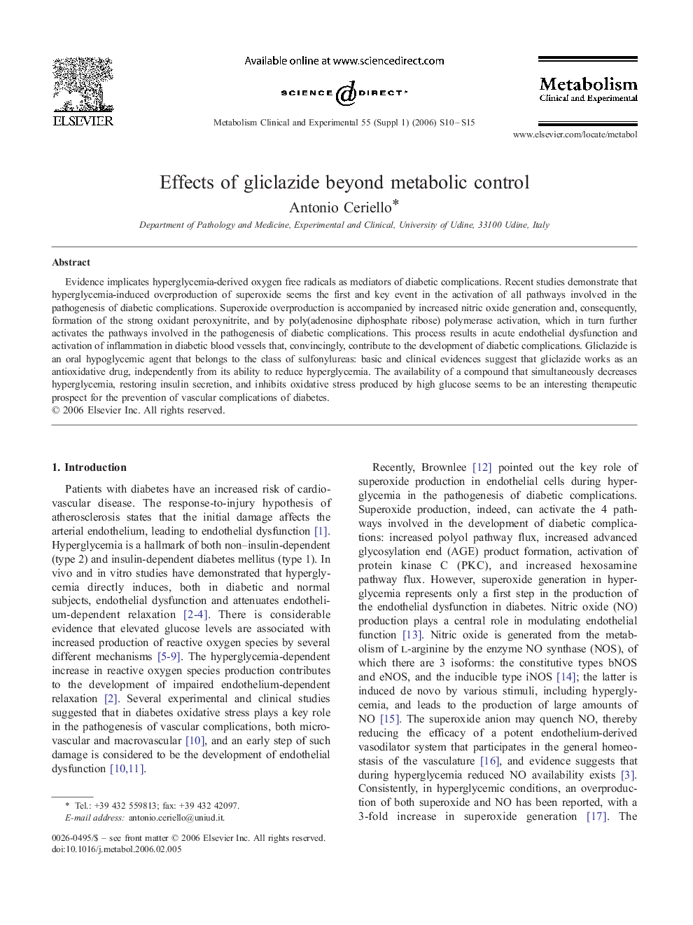 Effects of gliclazide beyond metabolic control