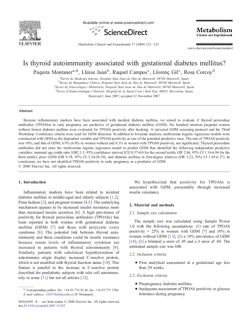 Is thyroid autoimmunity associated with gestational diabetes mellitus?
